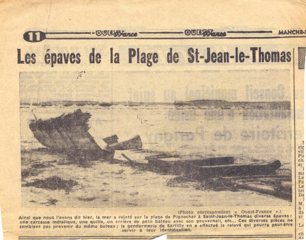 LES EPAVES DE SAINT JEAN LE THOMAS 1962